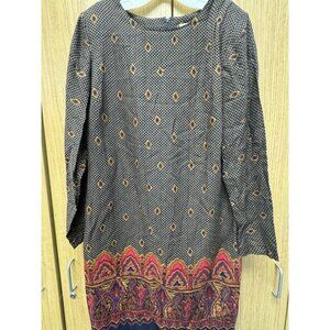Vintage First Focus Womens Geometric Print Dress Size 9/10